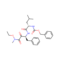 CCON(C)C(=O)C(=O)[C@H](Cc1ccccc1)NC(=O)[C@H](CC(C)C)NC(=O)OCc1ccccc1 ZINC000028109808