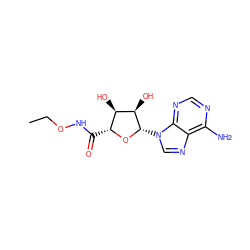 CCONC(=O)[C@H]1O[C@@H](n2cnc3c(N)ncnc32)[C@H](O)[C@@H]1O ZINC000013861532