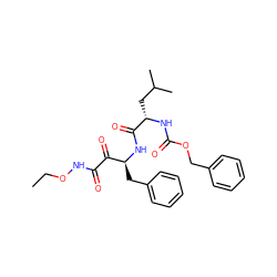 CCONC(=O)C(=O)[C@H](Cc1ccccc1)NC(=O)[C@H](CC(C)C)NC(=O)OCc1ccccc1 ZINC000003974113