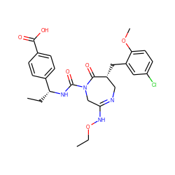 CCONC1=NC[C@@H](Cc2cc(Cl)ccc2OC)C(=O)N(C(=O)N[C@H](CC)c2ccc(C(=O)O)cc2)C1 ZINC000219497674