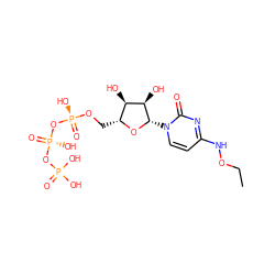 CCONc1ccn([C@@H]2O[C@H](CO[P@@](=O)(O)O[P@@](=O)(O)OP(=O)(O)O)[C@@H](O)[C@H]2O)c(=O)n1 ZINC000071296040