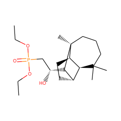 CCOP(=O)(C[C@@H](O)[C@H]1[C@H]2CC[C@@H]3[C@H]2C(C)(C)CCC[C@]13C)OCC ZINC000028645634