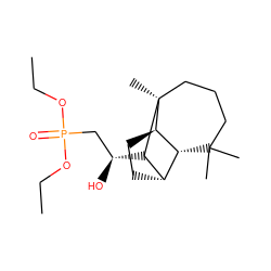 CCOP(=O)(C[C@H](O)[C@H]1[C@H]2CC[C@@H]3[C@@H]2C(C)(C)CCC[C@]13C)OCC ZINC000101128710