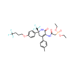 CCOP(=O)(CC(=O)NC1=C(c2ccc(C)cc2)C[C@@](c2ccc(OCCCC(F)(F)F)cc2)(C(F)(F)F)NC1=O)OCC ZINC001772607398