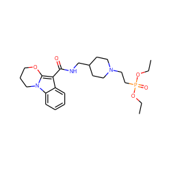 CCOP(=O)(CCN1CCC(CNC(=O)c2c3n(c4ccccc24)CCCO3)CC1)OCC ZINC000066263918