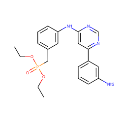 CCOP(=O)(Cc1cccc(Nc2cc(-c3cccc(N)c3)ncn2)c1)OCC ZINC000169342908