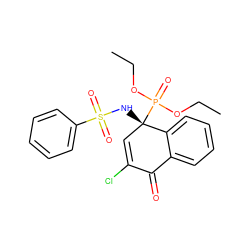 CCOP(=O)(OCC)[C@@]1(NS(=O)(=O)c2ccccc2)C=C(Cl)C(=O)c2ccccc21 ZINC000002271592