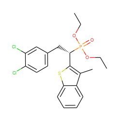 CCOP(=O)(OCC)[C@@H](Cc1ccc(Cl)c(Cl)c1)c1sc2ccccc2c1C ZINC000084619594