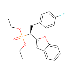 CCOP(=O)(OCC)[C@@H](Cc1ccc(F)cc1)c1cc2ccccc2o1 ZINC000084618899