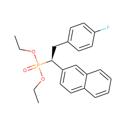 CCOP(=O)(OCC)[C@@H](Cc1ccc(F)cc1)c1ccc2ccccc2c1 ZINC000084587602