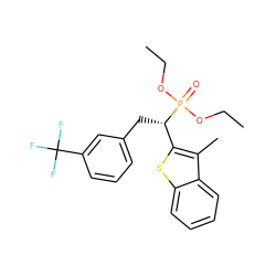 CCOP(=O)(OCC)[C@@H](Cc1cccc(C(F)(F)F)c1)c1sc2ccccc2c1C ZINC000084635464