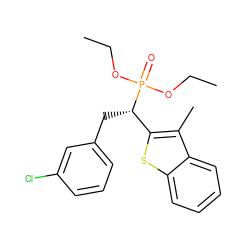 CCOP(=O)(OCC)[C@@H](Cc1cccc(Cl)c1)c1sc2ccccc2c1C ZINC000084616176