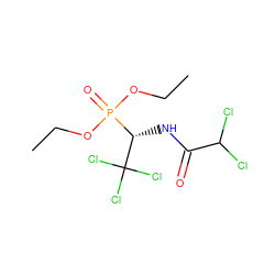 CCOP(=O)(OCC)[C@H](NC(=O)C(Cl)Cl)C(Cl)(Cl)Cl ZINC000003157765