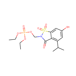 CCOP(=O)(OCC)OCN1C(=O)c2c(C(C)C)cc(O)cc2S1(=O)=O ZINC000013602827