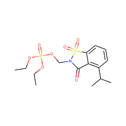 CCOP(=O)(OCC)OCN1C(=O)c2c(C(C)C)cccc2S1(=O)=O ZINC000013602816