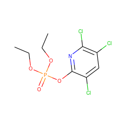 CCOP(=O)(OCC)Oc1nc(Cl)c(Cl)cc1Cl ZINC000002037153