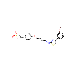 CCOS(=O)(=O)/C=C/c1ccc(OCCCCNc2nc(-c3cccc(OC)c3)cs2)cc1 ZINC000084742257