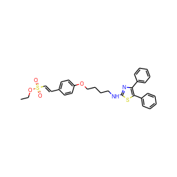 CCOS(=O)(=O)/C=C/c1ccc(OCCCCNc2nc(-c3ccccc3)c(-c3ccccc3)s2)cc1 ZINC000084741914