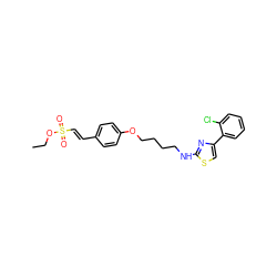 CCOS(=O)(=O)/C=C/c1ccc(OCCCCNc2nc(-c3ccccc3Cl)cs2)cc1 ZINC000084730657