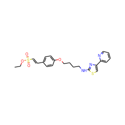 CCOS(=O)(=O)/C=C/c1ccc(OCCCCNc2nc(-c3ccccn3)cs2)cc1 ZINC000084740087