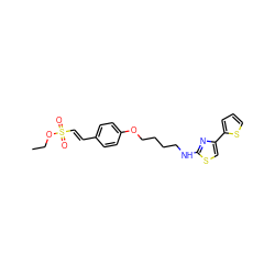 CCOS(=O)(=O)/C=C/c1ccc(OCCCCNc2nc(-c3cccs3)cs2)cc1 ZINC000084740085