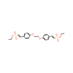 CCOS(=O)(=O)/C=C/c1ccc(OCCOc2ccc(/C=C/S(=O)(=O)OCC)cc2)cc1 ZINC001772640721