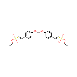 CCOS(=O)(=O)/C=C/c1ccc(OCOc2ccc(/C=C/S(=O)(=O)OCC)cc2)cc1 ZINC001772656476