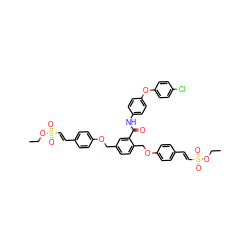 CCOS(=O)(=O)/C=C/c1ccc(OCc2ccc(COc3ccc(/C=C/S(=O)(=O)OCC)cc3)c(C(=O)Nc3ccc(Oc4ccc(Cl)cc4)cc3)c2)cc1 ZINC001772628835