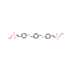 CCOS(=O)(=O)/C=C/c1ccc(OCc2ccc(COc3ccc(/C=C/S(=O)(=O)OCC)cc3)cc2)cc1 ZINC001772575209