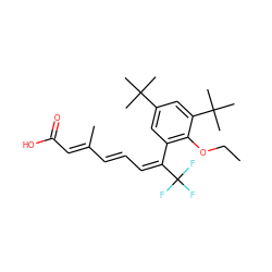 CCOc1c(/C(=C\C=C\C(C)=C\C(=O)O)C(F)(F)F)cc(C(C)(C)C)cc1C(C)(C)C ZINC000013539349