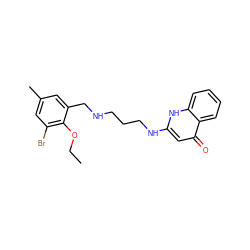 CCOc1c(Br)cc(C)cc1CNCCCNc1cc(=O)c2ccccc2[nH]1 ZINC000013487771