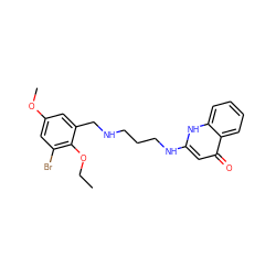 CCOc1c(Br)cc(OC)cc1CNCCCNc1cc(=O)c2ccccc2[nH]1 ZINC000013487773