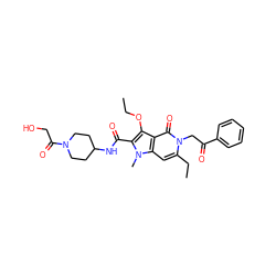 CCOc1c(C(=O)NC2CCN(C(=O)CO)CC2)n(C)c2cc(CC)n(CC(=O)c3ccccc3)c(=O)c12 ZINC000043207691