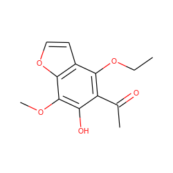 CCOc1c(C(C)=O)c(O)c(OC)c2occc12 ZINC000013682251