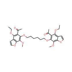 CCOc1c(C(C)=O)c(OCCCCCCOc2c(C(C)=O)c(OCC)c3ccoc3c2OC)c(OC)c2occc12 ZINC000028568672