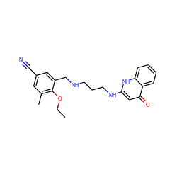 CCOc1c(C)cc(C#N)cc1CNCCCNc1cc(=O)c2ccccc2[nH]1 ZINC000013487788