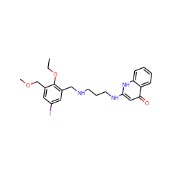 CCOc1c(CNCCCNc2cc(=O)c3ccccc3[nH]2)cc(I)cc1COC ZINC000013487791