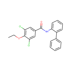 CCOc1c(Cl)cc(C(=O)Nc2ccccc2-c2ccccc2)cc1Cl ZINC000002154361