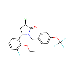 CCOc1c(F)cccc1[C@@H]1C[C@@H](Cl)C(=O)N1Cc1ccc(OC(F)(F)F)cc1 ZINC000166348565