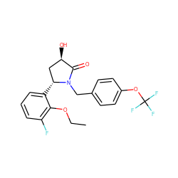 CCOc1c(F)cccc1[C@@H]1C[C@@H](O)C(=O)N1Cc1ccc(OC(F)(F)F)cc1 ZINC000166847132