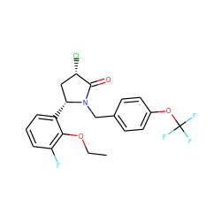 CCOc1c(F)cccc1[C@@H]1C[C@H](Cl)C(=O)N1Cc1ccc(OC(F)(F)F)cc1 ZINC000166348792