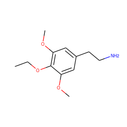 CCOc1c(OC)cc(CCN)cc1OC ZINC000002007526