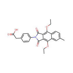 CCOc1c2c(c(OCC)c3cc(C)ccc13)C(=O)N(c1ccc(CC(=O)O)cc1)C2=O ZINC000143726630