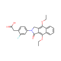 CCOc1c2c(c(OCC)c3ccccc13)C(=O)N(c1ccc(CC(=O)O)c(F)c1)C2 ZINC000043171845