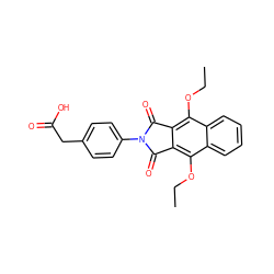 CCOc1c2c(c(OCC)c3ccccc13)C(=O)N(c1ccc(CC(=O)O)cc1)C2=O ZINC000003989323