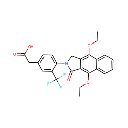 CCOc1c2c(c(OCC)c3ccccc13)C(=O)N(c1ccc(CC(=O)O)cc1C(F)(F)F)C2 ZINC000143689214