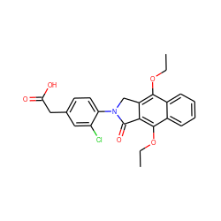 CCOc1c2c(c(OCC)c3ccccc13)C(=O)N(c1ccc(CC(=O)O)cc1Cl)C2 ZINC000145256053