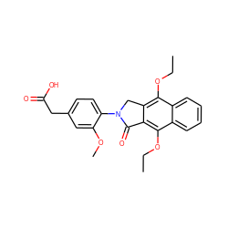 CCOc1c2c(c(OCC)c3ccccc13)C(=O)N(c1ccc(CC(=O)O)cc1OC)C2 ZINC000147800991