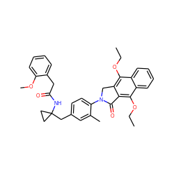 CCOc1c2c(c(OCC)c3ccccc13)C(=O)N(c1ccc(CC3(NC(=O)Cc4ccccc4OC)CC3)cc1C)C2 ZINC000066079587