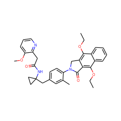 CCOc1c2c(c(OCC)c3ccccc13)C(=O)N(c1ccc(CC3(NC(=O)Cc4ncccc4OC)CC3)cc1C)C2 ZINC000066079585